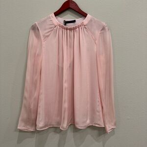 Les Copains Silk Semi Sheer Pink Blouse size 4/6